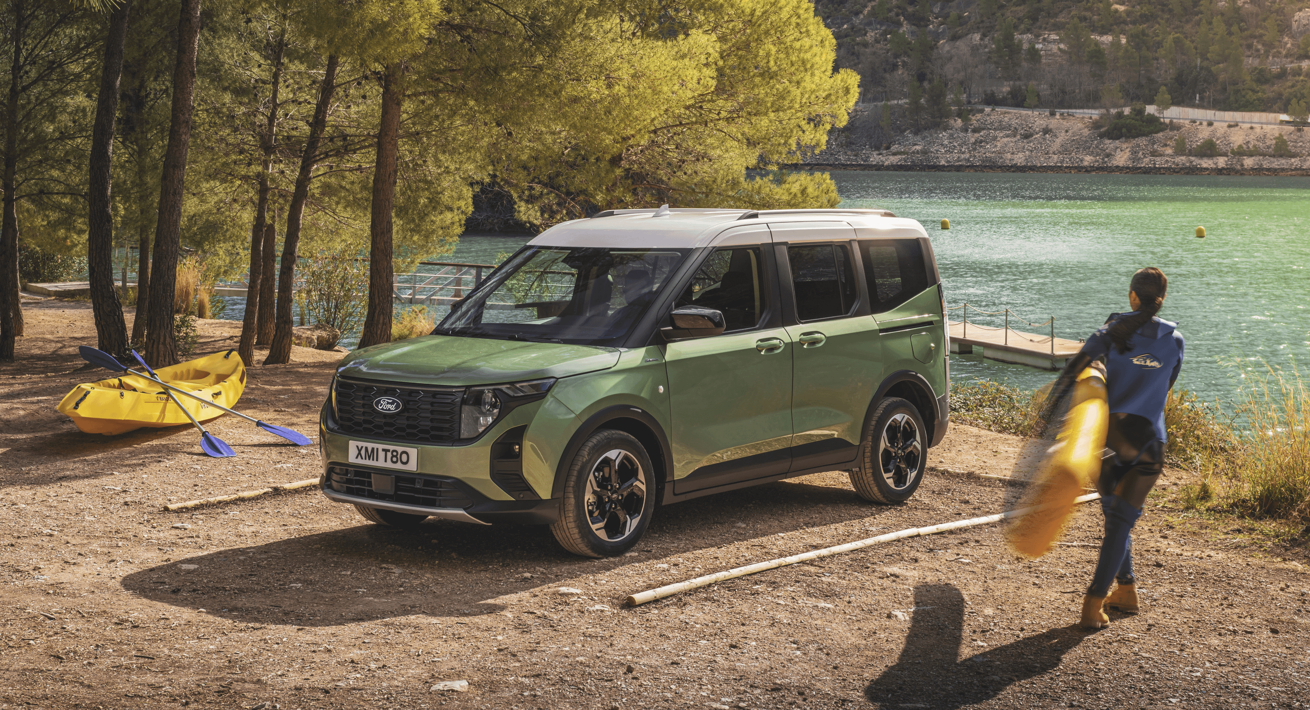 courier parked near river