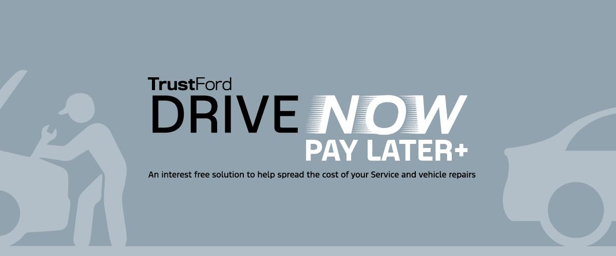 Drive Now Pay Later Banner