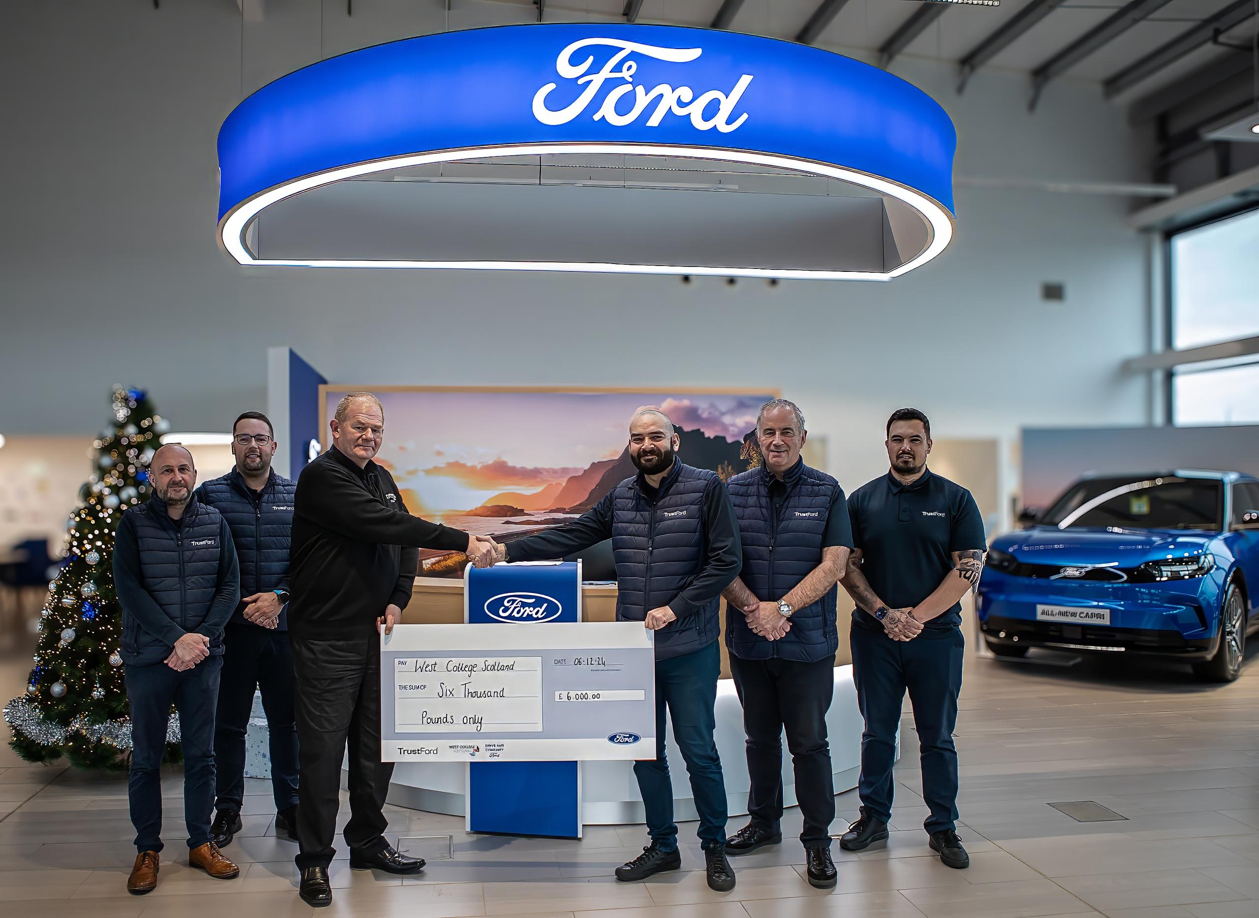 TrustFord Glasgow raises £6,000 for West College Scotland 