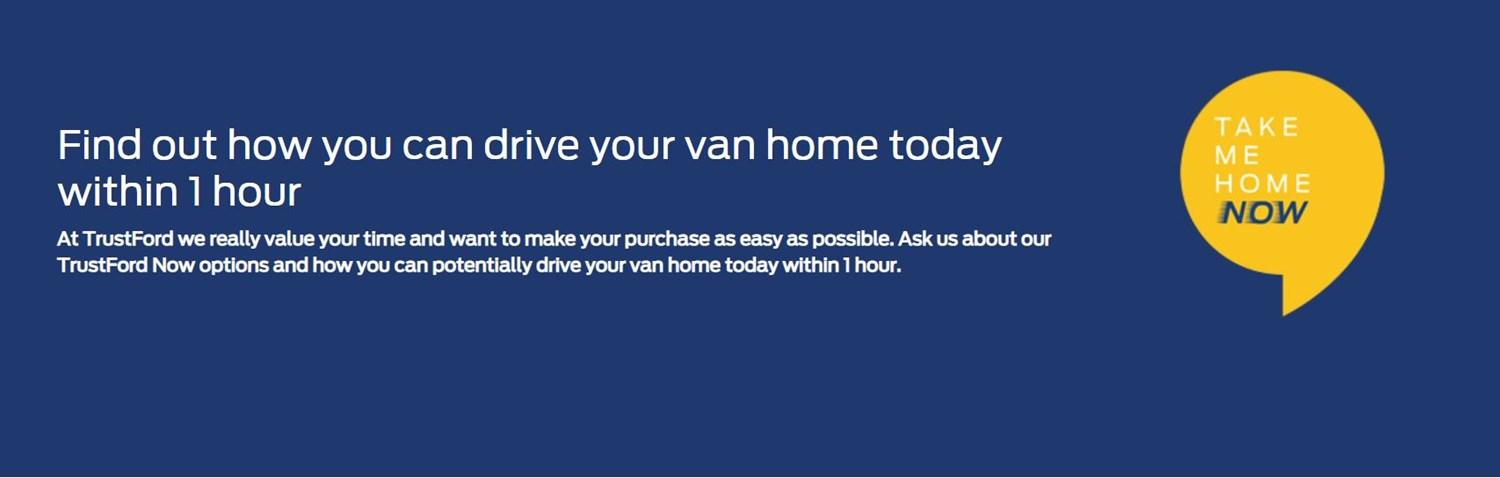 Drive your van home within 1 hour banner